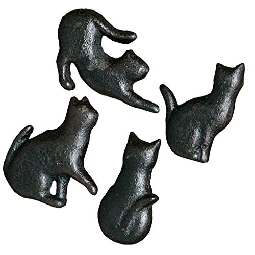 Preisvergleich Produktbild B Blesiya 4 Stück Schwarz Katze Möbelknöpfe Knopfgriffe Möbelknäufe Möbelgriff Möbelknauf