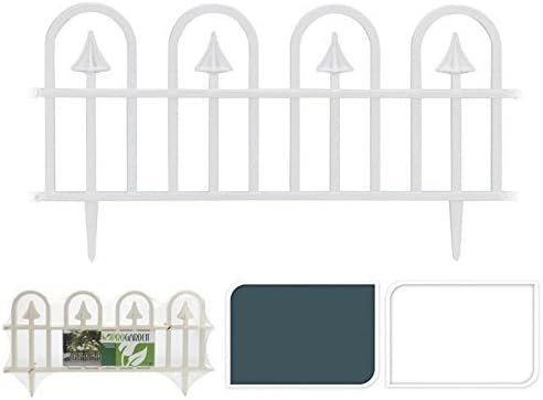 New Set Of 4 Plastic Dome Gate Shaped Lawn Border Edge Garden Edging Plant Picket Fencing Panels Set (Green)
