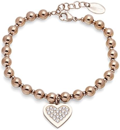 Basic Silver SW - 424 Women's Bracelet Stainless Steel 20.5 CM Rose / White Zirconia