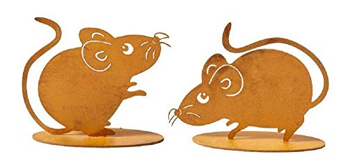 Edelrost Maus / Mäusepaar Metall je 9cm 2tlg. SET