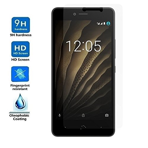 Electrónica Rey Protector de Pantalla para BQ AQUARIS U/U Plus/U Lite, Cristal Vidrio Templado Premium