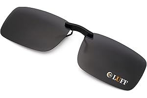 LUFF Unisex Polaryzowany klips na okulary przeciwsłoneczne - Nadaje się do większości okularów, dobry do jazdy/wędkowania Ciemny czarny