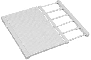 JONASHER Ausziehbares Schrankregal Spannstange Verstellbarer Kleiderbügel DIY Schrank Aufbewahrung Halter Kleiderschrank Organizer Trennwände Schuhregal 41 cm Breite für Badezimmer Küche - Weiß
