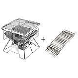 -KONVENIENT OUTDOOR COOKING: Liebe die große Natur? Dieser klappbare Basislager Grill sorgt für eine leckere Mahlzeit, um das Abenteuer zu ergänzen. Es ist ideal für Camping, Wandern, Rucksacktouristen, Picknicks, Schneidern, Reisen, oder jede Garten-oder Hinterhofparty.