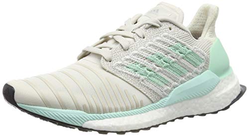 adidas Women's Solar Boost W Running Shoes, White (Raw White/Clear Mint/Active Purple), 7 UK