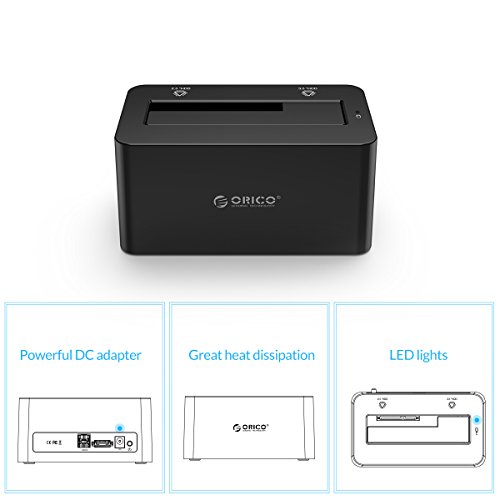 ORICO 2,5″ 3,5″ Festplatten Dockingstation Gehäuse, USB 3.0, eSATA, für 2,5 und 3,5-Zoll HDD und SSD mit SATA, Hochgeschwindigkeit, bis zu 8 TB - 6