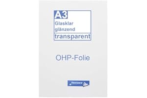 FAXLAND OHP Folie A3, 100 Kopierfolien, Overhead OHP Folie A3 für Kopierer, 100 Folien (VE)
