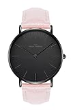 New Trend Unisex Armbanduhr Damen-Uhr Herren-Uhr Analog Quarzwerk Leder-Armband Chronograph mit Dornschließe