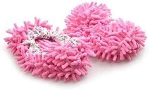 Mop Slippers Lazy Quick House Floor Polishing Dusting Cleaning Foot? Socks Shoe Pink.