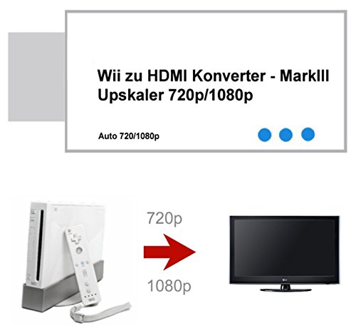 Ligawo Wii HDMI Konverter Stick Converter – skaliert das Wii Signal automatisch auf 720p/ 1080p – Wii an Tv Beamer Monitor anschließen – neue Version MARK III - 3
