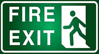 999Store office supplies sunboard Fire Exit School and Office Sign Board sticker signage (16x30Cm)