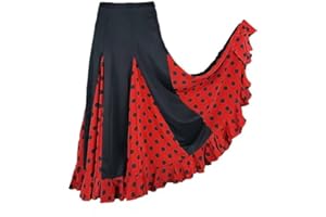 Flamifeel Falda flamenca Roja Con Puntos Negros