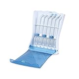 Viene con una tapa transparente con bisagras y espacio para hasta 6 puntas