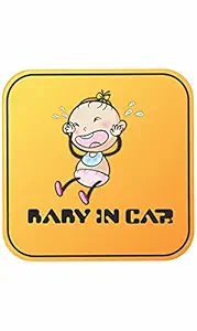 CVANU Baby On Board Kids Safety Warning Sign Sticker for Car Window (Pack of 2) CV-15