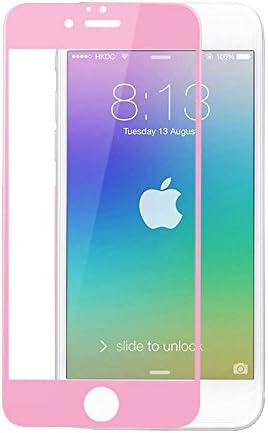 Back and Front Full Coverage Tempered Glass Screen Protector for iPhone 6 Plus / 6S Plus 5.5 Inch - Skitic 9H Hardness Anti Scratch Edge to Edge Protection Coloured Protect Film - Pink