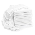 Mullwindeln / Spucktücher - 10er Pack, 80x80 cm, weiß | PREMIUM QUALITÄT - schadstoffgeprüft, doppelt gewebt, ÖKO-TEX zertifiziert, verstärkte Umrandung, kochfest | Stoffwindeln & Mulltücher fürs Baby