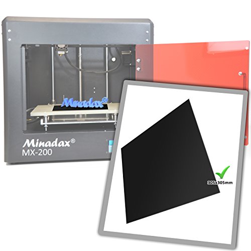 Minadax® PEI 3D Druckplatte Schwarz 305x305mm inkl. 3M 468MP Transferfolie für 3D Druck, 3D-Modelldruck, FDM Druck - 7