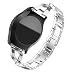Produktbild Bescita Edelstahl Armband | X Typ Diamant Luxuriöse Mode Ersatz Uhrenarmband Metall Strap Stahlgürtel Uhr Erstatzband Wrist Band für Mädchen für Samsung Gear S2 Classic R732 (20mm) (Silber)
