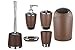 Produktbild GMMH 6tlg BADSET Badezimmer ZUBEHÖR Set SEIFENSPENDER Halter WC BÜRSTE BADGARNITUR (braun)