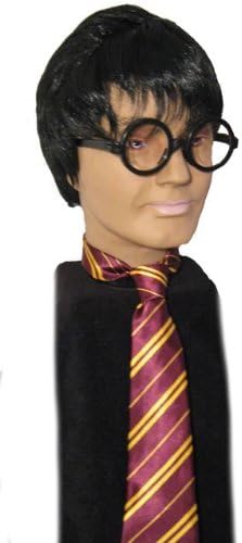 Harry Potter Wig, Glasses & Tie Fancy Dress Costume