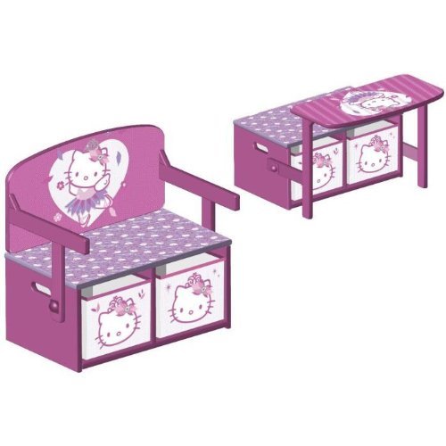 Hello Kitty Convertible Bench Desk with Storage