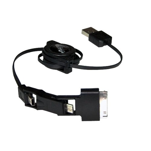 ALFA AUSBC-301 Universal Ladekabel / Charger Sync Cable, USB Adapter, 3-in-1 passen/suitable for Mobiltelefone, Tablets, PCs, Mini USB, Micro USB Apple ®, 30pin Apple ® Adapter, Blackberry ®, Motorola ®, Samsung ®, LG ®, Nokia ®, HTC ®, Kyocera ®, Palm ®, Sony ®, Sanyo ®, Amazon ® Kindle ™ - 2