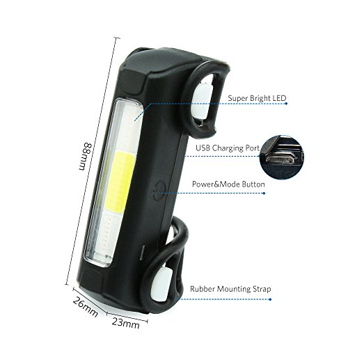 ThorFire Super Helles Rücklicht Fahrradlicht , 120 Lumen USB Wiederaufladbar Hintere Rücklicht Radfahren Lichter, 5 Lichtmodi LED Fahrradlicht alle Fahrräder, Helme oder Rucksäcke - 4