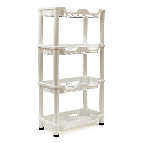 TaoHaoHuo 4 Ablagen Nischenregal Küchenregal Badregal Standregal Weiß - 3