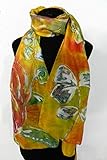  Fular pintado a mano/Fular de seda/Pañuelo pintado a mano/Pañuelo de seda/Pañuelo Sra/Foulard seda pintado a mano, motivo\"Hojas\"