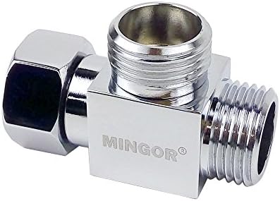 MINGOR BRASS 3-Way Diverter Valve 1/2" BSPF and G 1/2 Shower System Replacement Part, Polished Chrome
