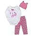 Vovotrade®Newborn Baby Clothing Sets Long-Sleeved Three-Piece Unisex Climbing Clothes Baby Rompers Outfit Size from 6-24 Months (90 18-24months, Pink)