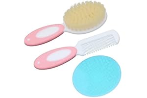HUAYINGMEI Juego De Cepillo y Peine Para Bebé, Cepillo Para Bebé Con Cerdas Naturales Suaves, Regalo Para Baby Shower
