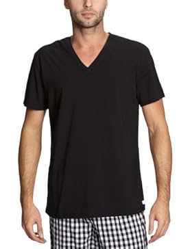 Calvin Klein CALVIN KLEIN WHITE  Short Sleeve Shirt V-Neck U4165A Herren Unterwäsche/ Unterhemden