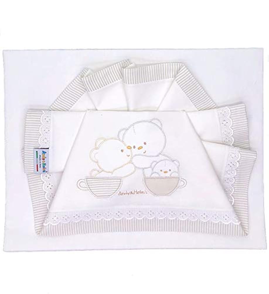 Andy & Helen 2/400D12 Spannbetttuch Wiege bestickt, Creme