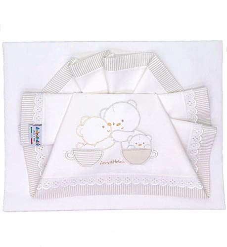 Andy & Helen 2/400D12 Spannbetttuch Wiege bestickt, Creme