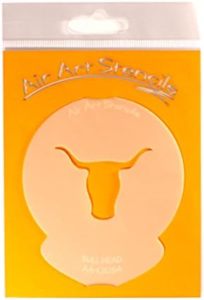 " Bull Head " Cupcake Stencil - Reusable Flexible Food Grade Plastic Stencil for Cake and Craft Design, Airbrushing and more