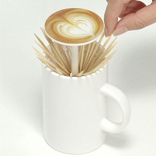 GUOYIToothpick holder,Cooffe Cup Design Automatic Pop-up Cotton Swab Toothpick Holder