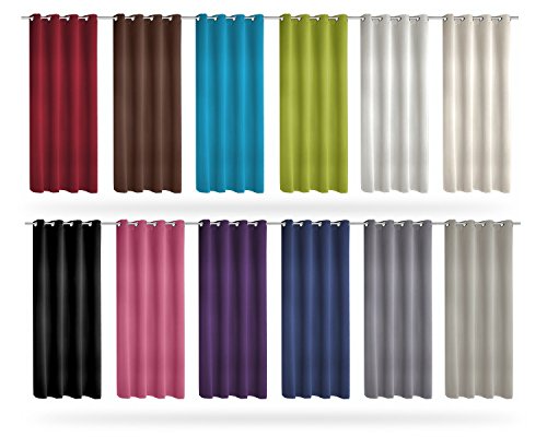 Albani Moments Blackout 254501 hochwertiger Ösenschal, Verdunkelungs Vorhang aus weichfließendem, blickdichten Stoff, trendige Fertiggardine in Top Qualität, Schal in Farbe: Lila, Maße: 245 x 140 cm (H x B) - 3