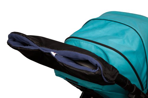 Baby Pushchair/Pram/Stroller Hand Warmer Muff - Black / Dark Blue