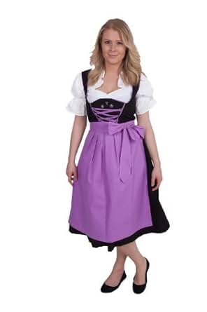 Dirndl lila schwarz knielang mit Stickerei Größe 42