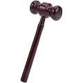 CREATCABIN Marteau Tribunal en Bois Marron Accessoire Juge Marteau Juge Accessoire Costume Marteau Bois Accessoire Bureau Panneau Président Club Vente aux Enchères Cadeau pour Avocats Juges 6.5x17cm