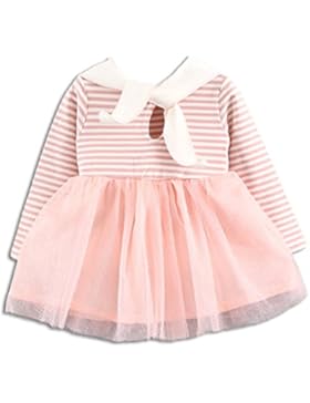 Bornbay Baby Mädchen Langarm Bowknot Organza Rosa Kleider für 0-24 Monate Alter 2-3