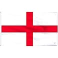 1/2/4/10 X Large St George’s Cross England Flag 5ft x 3ft (150cm x 90cm) for EURO 2024 Football Rugby English National Flags with Double Stitched Seam and Metal Eyelets (1 Pack)