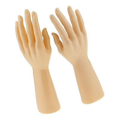 Non-brand 1 Paire De Main De Mannequin Homme pour L'affichage De Gants De Bracelet De Bijoux - Couleur De Peau Blanche Et Noire - Couleur de Peau