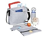 Lässig Green Label Small Messenger Bag Update Wickeltasche/Babytasche inkl. Wickelzubehör black melange - 2