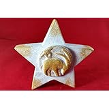 Sternzeichen Stern STEINBOCK Beton Steinguss weiss gold patiniert 22.12.-20.01. Ein ausgefallenes Geschenk zum Geburtstag oder Namenstag!