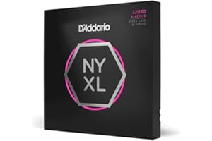 D'Addario Bass Guitar Strings - NYXL Bass Strings - NYXL32130SL - Unrivaled Strength, Tuning Stability, Enhanced Response - For 6 String Bass Guitars - 32-130 Regular Light 6-String, Super Long Scale