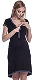Happy Mama. Damen Umstands-Nachthemd mit Stillfunktion. Stillshirt Kurzarm. 981p - 2
