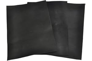 HAPPER STUDIO Rindsleder. Stärke 2mm. Pull-Up, Crazy Horse gewachstes Leder. A4 x 3 Stücke (Schwarz)