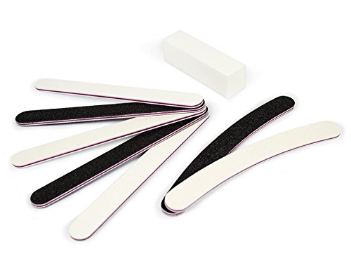 8-teilig PROFI FEILEN BUFFER SPAR-SET – Nageldesign Nagelfeile gerade gebogen Feilenset für Gelnägel – BESTSELLER - 2